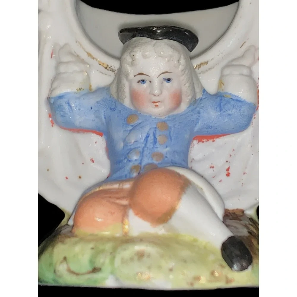 Antique Late 19th Century German Porcelain Figural Spill Vase Cigar Fairing Vtg
